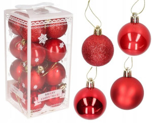 Bombki Plastikowe Na Choinkę Stroik 16szt 5 Cm