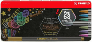 Flamastry STABILO Pen 68 metallic etui metalowe 8 szt 6808/8-32