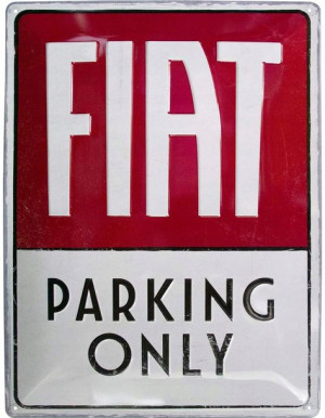 PLAKAT BLACHA FIAT PARKING 30X40 nostalgic art