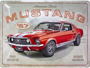 PLAKAT BLACHA MUSTANG GT RED 30X40 nostalgic art