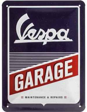 PLAKAT BLACHA VESPA GARAGE 15X20 nostalgic art