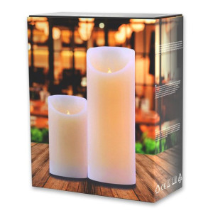 DecoKing Świeca LED Biała  ZESTAW 2 SZT. 12,5cm + 20cm