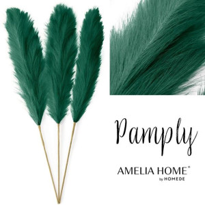 AmeliaHome Sztuczny kwiat trawa pampasowa PAMPLY 110CM 3 szt zieleń