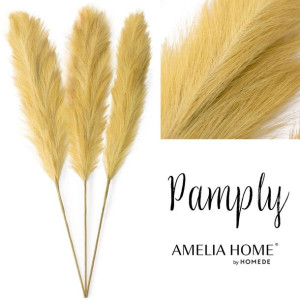 AmeliaHome Sztuczny kwiat trawa pampasowa PAMPLY 110CM 3 szt miodowa