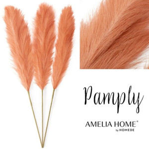 AmeliaHome Sztuczny kwiat trawa pampasowa PAMPLY 110CM 3 szt brzoskwiniowa