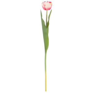 AmeliaHome Sztuczny kwiat tulipan TULIPI różowy biały