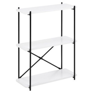 ACTONA Regał na książki PANANA 75X60X25 biały + czarny