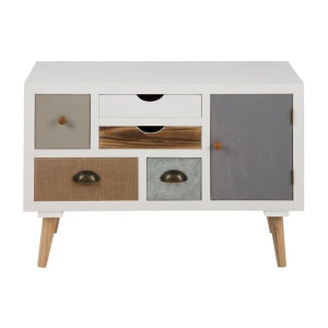 ACTONA Szafka komoda TOMM 55X81X34 biała + multikolor