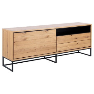ACTONA Kredens szafka BETTEMBOURG 75X197 naturalny + czarny