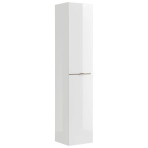 HAKANO Szafka łazienkowa słupek BARIOS 170x35x33 biała połysk dąb craft