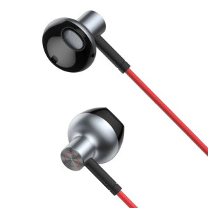 Baseus zestaw słuchawkowy/słuchawki Jack 3,5mm ENCOK Wired H19 czerwone NGH