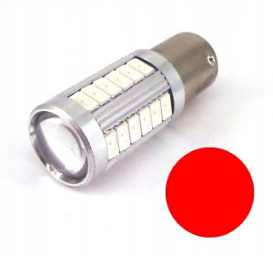Żarówka LED BAU15S PY21W 12V 24V 1000lm czerwona