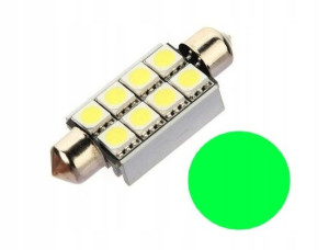 Żarówka LED SV8.5 12V CANBUS 160lm 42mm ZIELONA