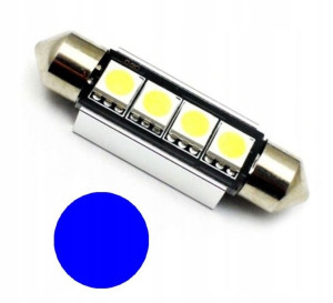 Żarówka LED SV8.5 12V 90lm CANBUS 42mm NIEBIESKA
