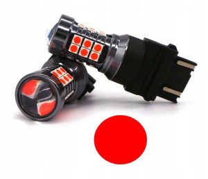 Żarówka LED 3157 P27/7W 12V 24V 1400lm czerwona CA