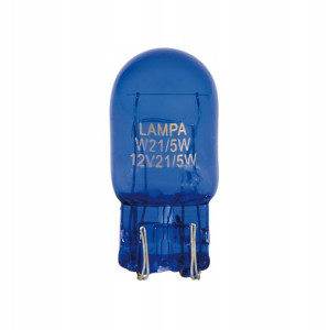 ŻARÓWKI W21/5W 12V W3x16q szkło barwione 2szt BLUE
