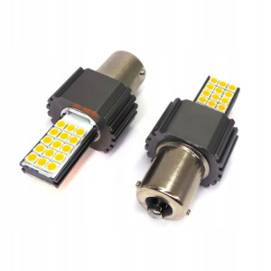 Żarówki Led Ba15s 12v 24v Canbus 1800lm Pomarańcz
