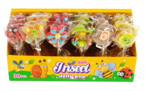 Lizaki żelki mini Insect Jelly Pop 30 sztuk 390g