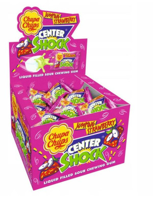Chupa Chups Center Shock truskawka kwaśna guma 400g