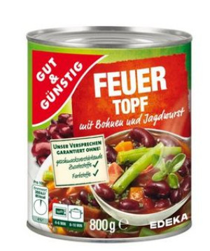 KONSERWA Danie z fasolą i kiełbasą Gut & 800g