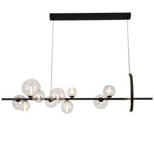 Lampa Sufitowa Wisząca Żyrandol Kula Czarna Led