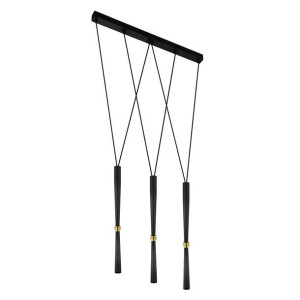 Lino lampa wisząca czarna mosiądz 8856 Amplex