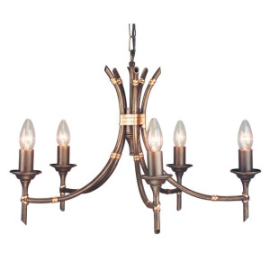 Bamboo żyrandol 5 punktowy brązowy BB5-BRZ-PATINA - Elstead Lighting