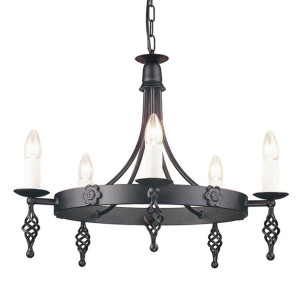 Belfry żyrandol 5 punktowy czarny Black BY5-BLACK - Elstead Lighting