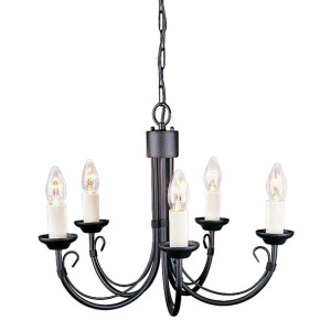 Chartwell żyrandol świecznikowy 5 czarny CH5-BLACK - Elstead Lighting
