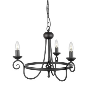 Harlech żyrandol świecznikowy 3 punktowy HR3A-BLACK - Elstead Lighting