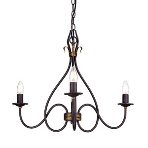 Windermere żyrandol 3 punktowy brązowo złoty WM3 - Elstead Lighting