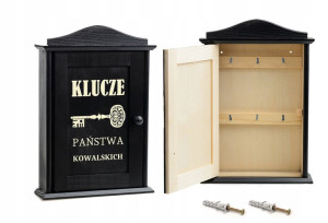Szafka Na Klucze, Wieszak, Skrzynka, Drewno,czarna