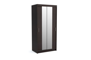 Szafa przesuwna NICO 2 100cm wenge dwudrzwiowa minimalistyczna z lustrem