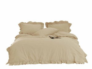 Pościel bawełniana AKDENIZ CREAM/200x220(P) STONEWASHED
