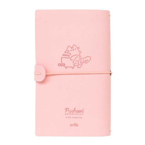 Pusheen – Skórzany Notatnik Podróżny B6 (różowy)