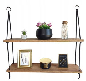 Półka wisząca na linie RUSTYKALNE INDUSTRIAL 80cm