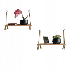 Półka wisząca na linach LOFT BOHO zestaw 2 sztuki