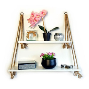Półka na linach sznurach styl skandynawski 56/80cm