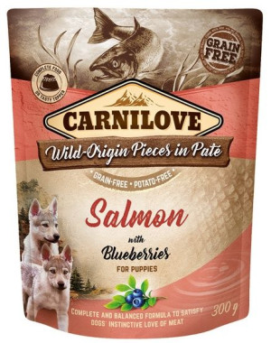 Carnilove Dog Salmon Blueberries for Puppies łosoś i jagody saszetka 300g