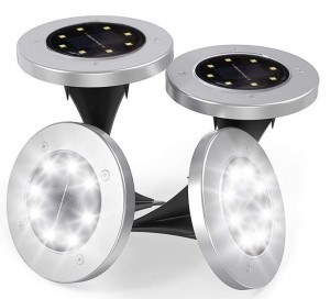 Lampki SOLARNE GRUNTOWE Disk Light 4 SZT Zestaw