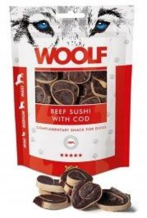 Woolf przysmak dla psa sushi z wołowiną i dorszem