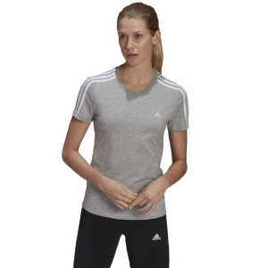 Koszulka adidas Essentials Slim 3-Stripes GL0785 - SZARY; M