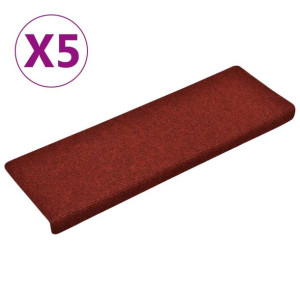 Nakładki na schody, 5 szt., bordowe, 65x25 cm