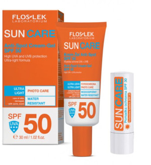 Sun Care Krem-żel Anti-spot Spf50 Ultra Lekka Formuła+pomadka Ochr.spf 30