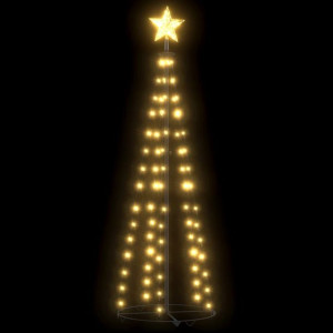 Ozdoba świąteczna w kształcie choinki, biała, 84 LED, 50x150cm