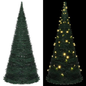 Sztuczna choinka z girlandy z lampkami LED, zielona, 210 cm