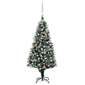 Sztuczna choinka z LED, bombkami i szyszkami, 180 cm