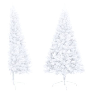 Sztuczna choinka ze stojakiem, połowa, biała, 120 cm, PVC