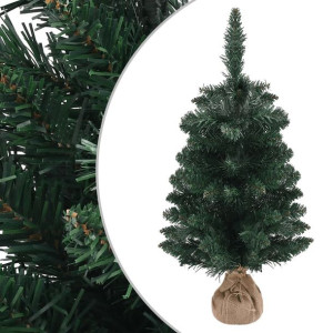 Sztuczna choinka ze stojakiem, zielona, 90 cm, PVC