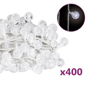 Lampki świąteczne, 40 m, 400 diod LED, zimna biel, 8 funkcji
